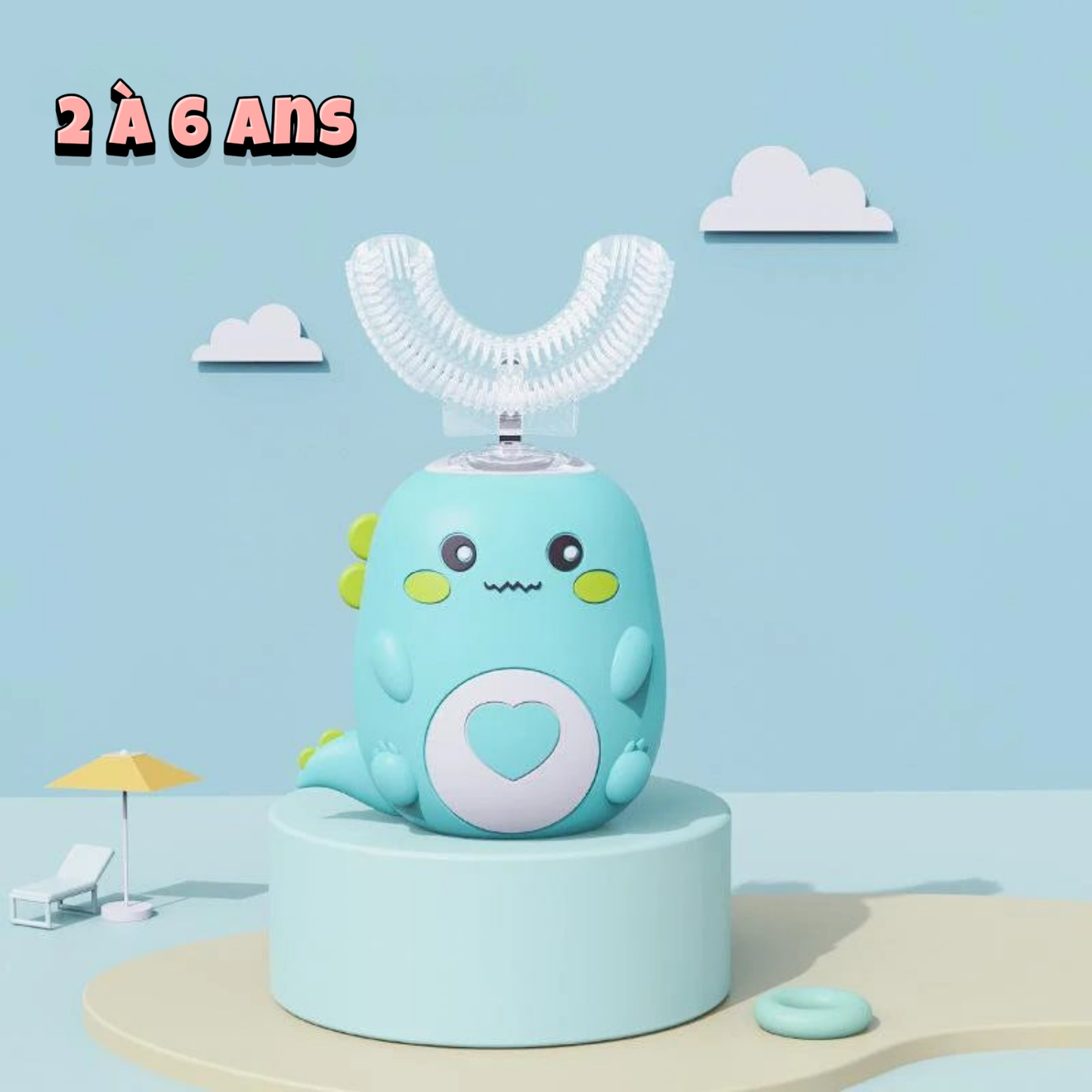 Brosse à dents électrique en forme de U pour enfants
