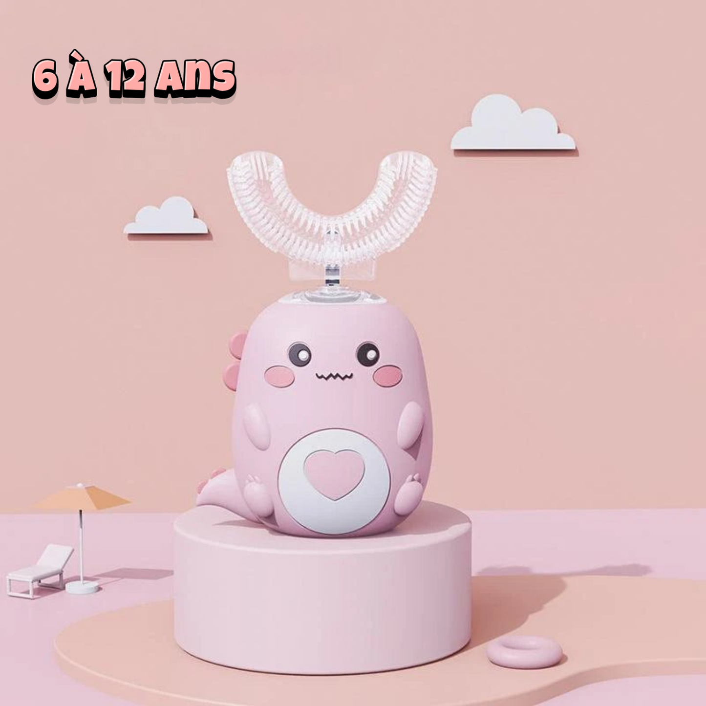 Brosse à dents électrique en forme de U pour enfants