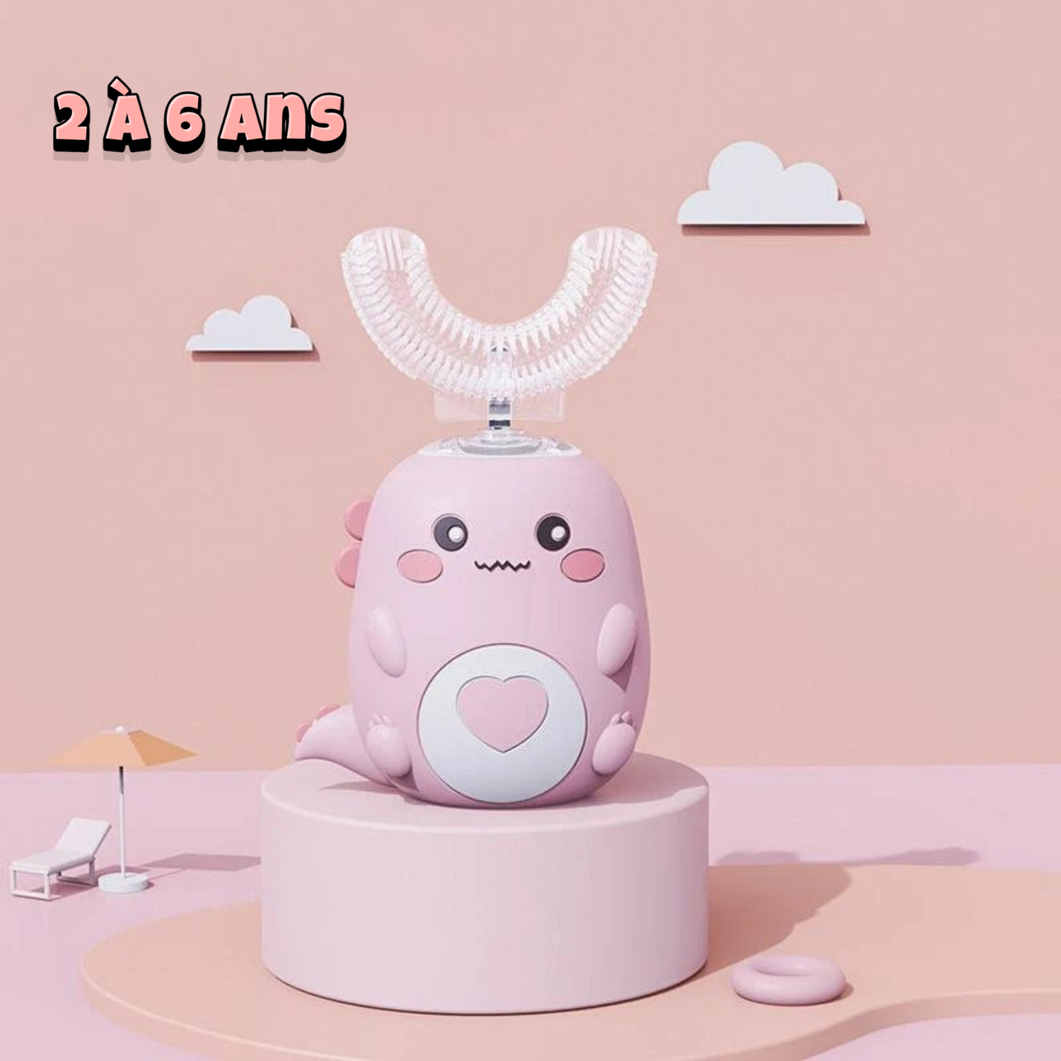 Brosse à dents électrique en forme de U pour enfants