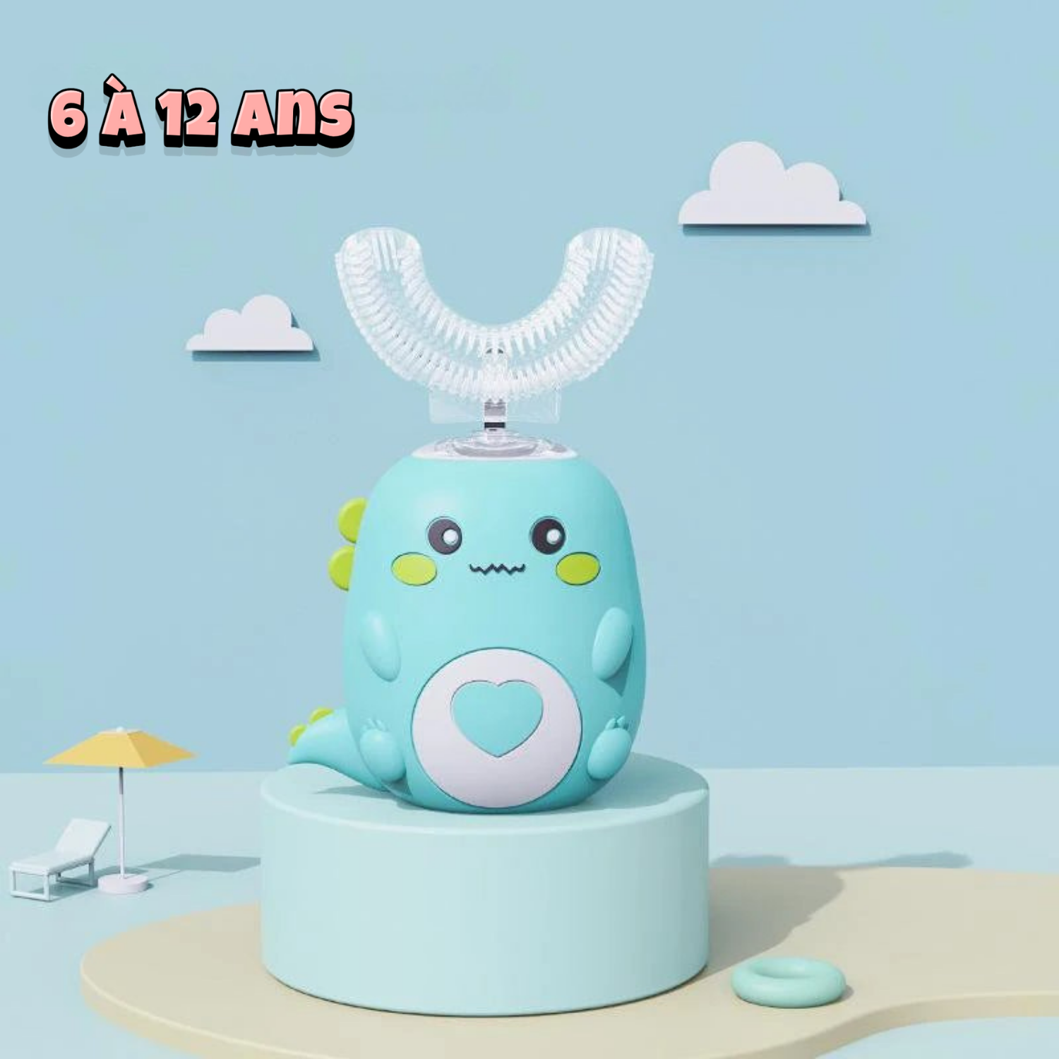 Brosse à dents électrique en forme de U pour enfants